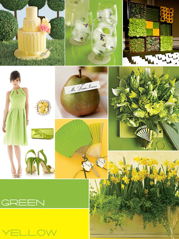 green yellow wedding theme