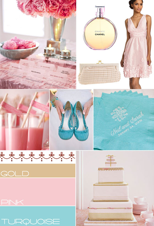 Gold Pink Turquoise Wedding wedding colour wedding themewedding 