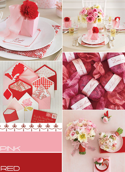 pink red weddings , pink red wedding ideas, wedding colours, pink red