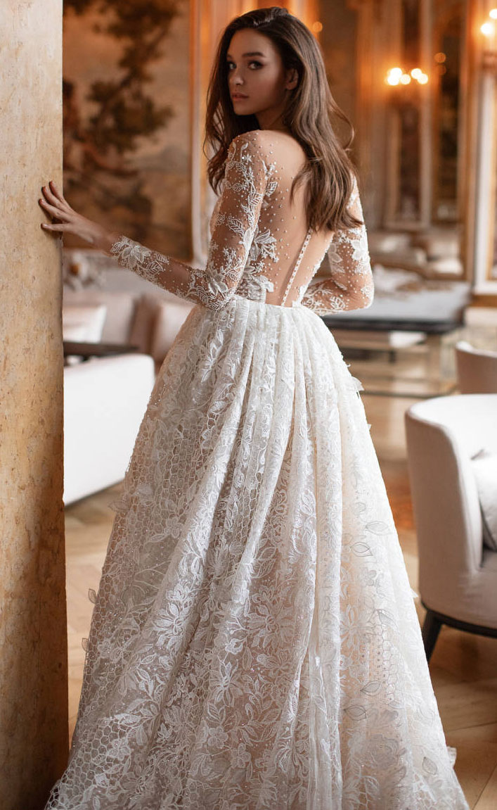 Stunning wedding dress - long sleeve wedding a-line ball gown wedding dress  Milla Nova #wedding #bridedress wedding dresses