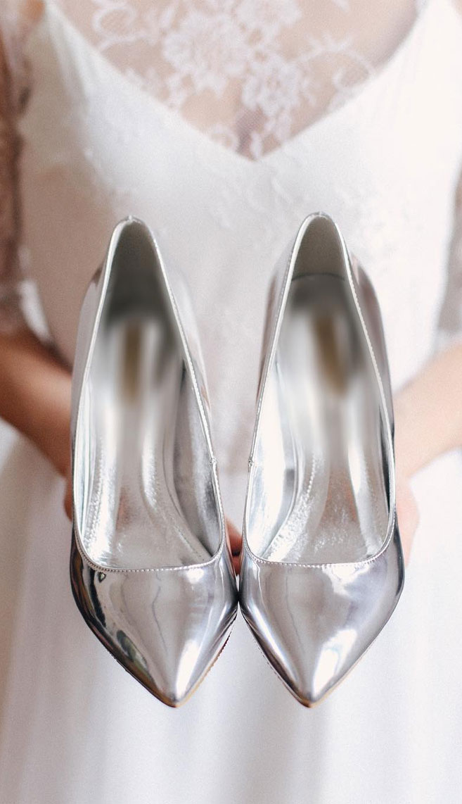 59 High fashion wedding shoes that will never go out of style - silver bridal shoes ,nude wedding shoes, high heel wedding shoes ,pump wedding shoes #weddingshoes #bridalshoes #shoes