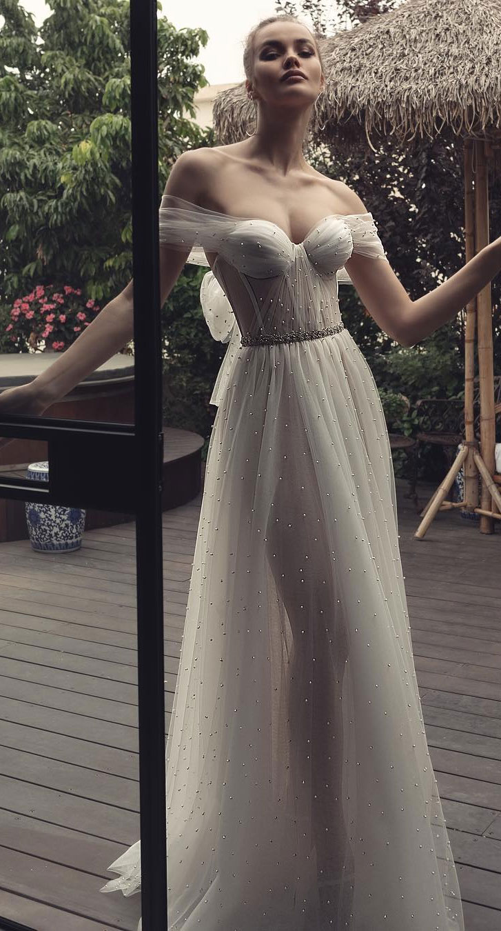 45 Elegant off the shoulder wedding dresses - wedding dress #wedding #weddingdresses #weddingdress