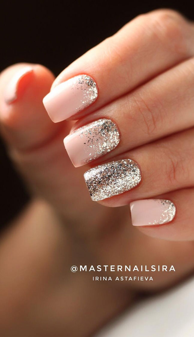 ombre glitter nails, wedding nails ombre, wedding nails 2021, wedding nails for bride 2021, wedding nails 2021 for bride, wedding nail designs 2021, wedding nail trends 2021, bride nails 2021, wedding nails bridesmaids, acrylic wedding nails, classy wedding nails, wedding nails design