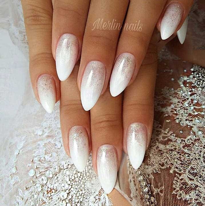 Wedding Nail Designs for Brides, bridal nails 2019,wedding nails bride,wedding nails with glitter, nails for wedding guest #weddingnails #nailartdesigns #bridenails #bridalnails