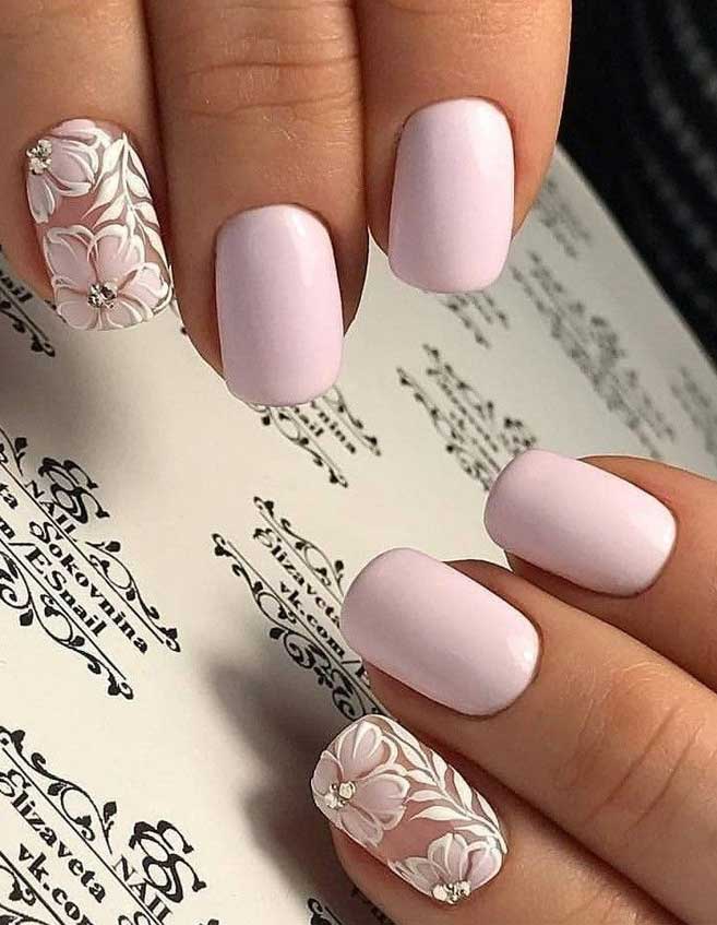 41 Gorgeous Wedding Nail Designs for Brides, bridal nails 2019,wedding nails bride,wedding nails with glitter, nails for wedding guest #weddingnails #nails #bridenails #glitternails #bridalnails