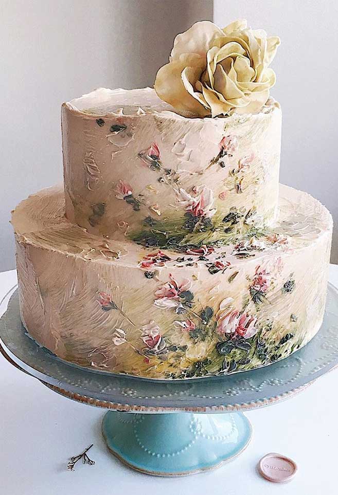 79 painted wedding cakes that are really pretty
