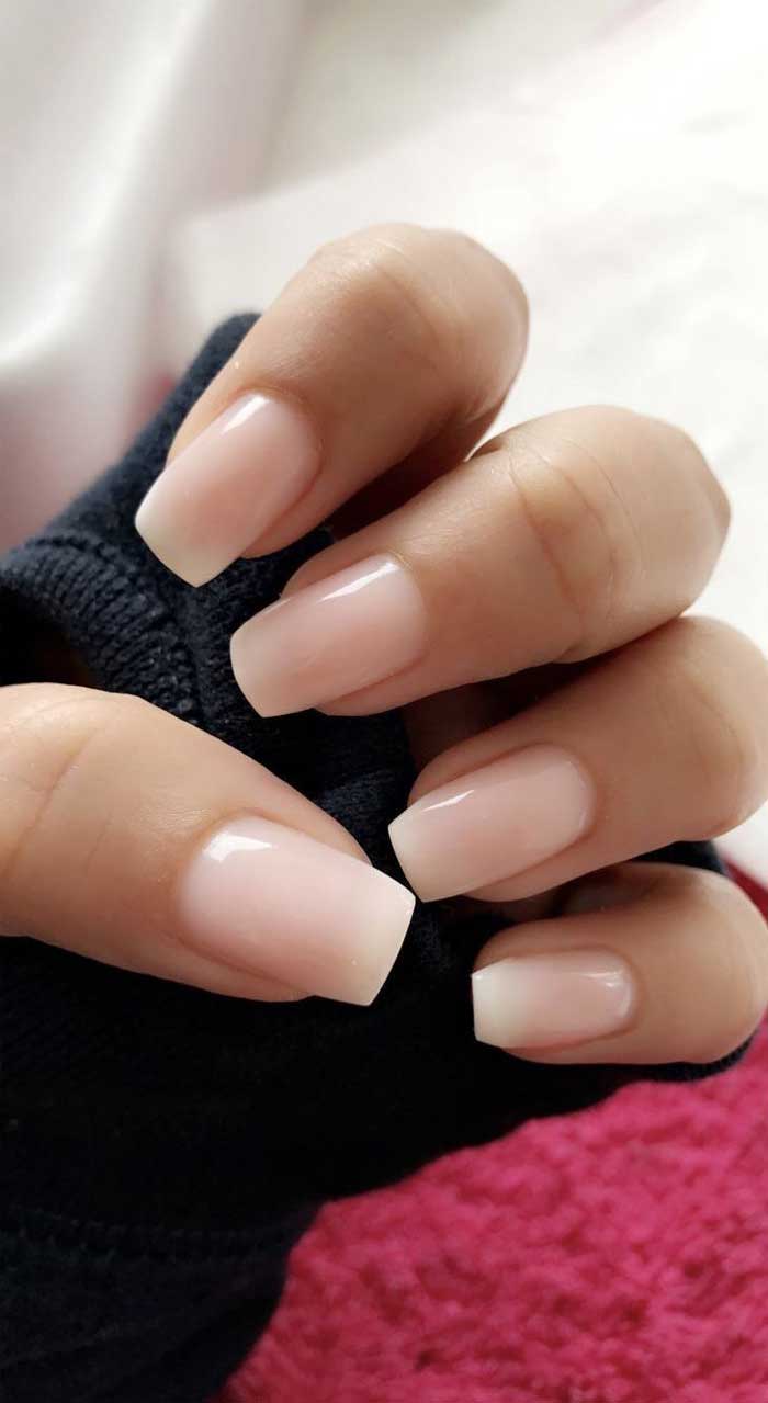 100 Beautiful Wedding Nail Art Ideas For Your Big Day - Light pink French  nails with crystal details 1 - Fab Mood | Wedding Colours, Wedding Themes,  Wedding colour palettes