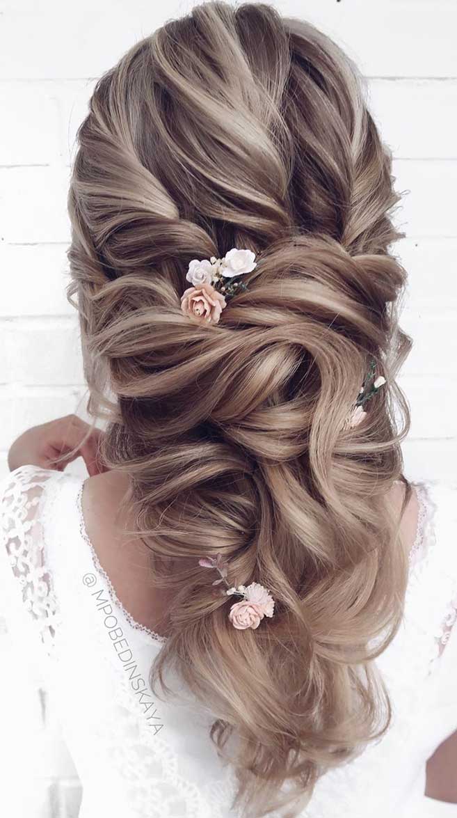75 romantic bridal hairstyles, hairstyles for weddings long hair, wedding updos with braids, wedding updos, bridal updos , messy updo hairstyles ,hairstyle #hairstyle #weddinghair #updo #upstyle elegant bridal hairstyle , wedding hairstyle, bridal hairstyles , wedding hairstyle for medium hair length