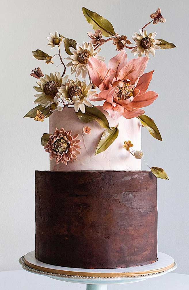 59 pretty wedding cake designs, painted wedding cake, unique wedding cakes, pretty wedding cake, simple wedding cake ideas, modern wedding cake designs, wedding cake designs 2019, wedding cake pictures gallery, wedding cake gallery, painted wedding cake, painted butter wedding cake, painted buttercream flowers, textured buttercream cake, painting with buttercream, painted cakes