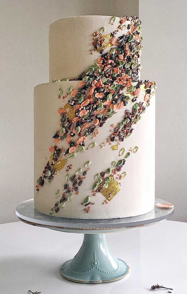 These 50 JawDropping Wedding Cakes Deserve To Be Framed  Blue Floral