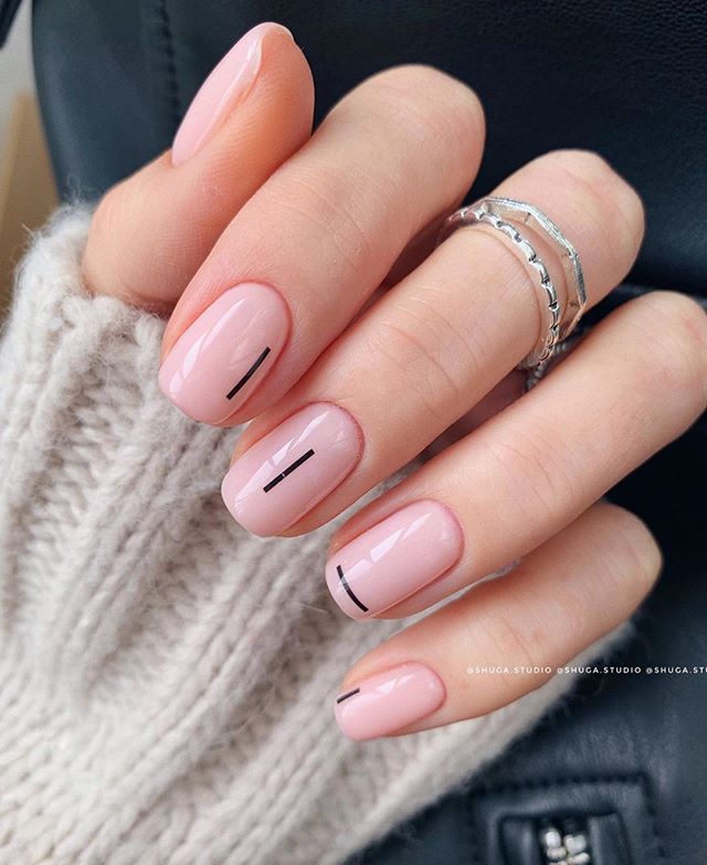 Beautiful Nail Art Designs 2021 : Minimalist Soft Pink Nails