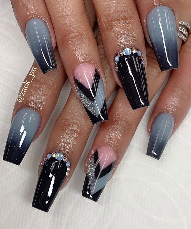 mismatched nail art designs, nail design ideas #nailart #naildesigns