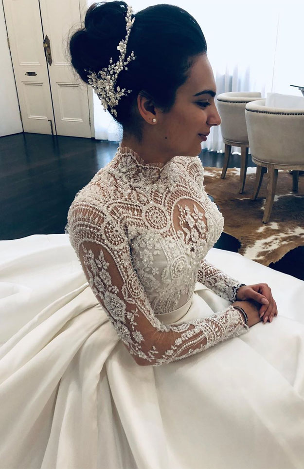 Bridesmaid Elegant High Neck Sequin Dress Long Sleeve Maxi Bodycon Dre –  Sandra's Bridal Collection