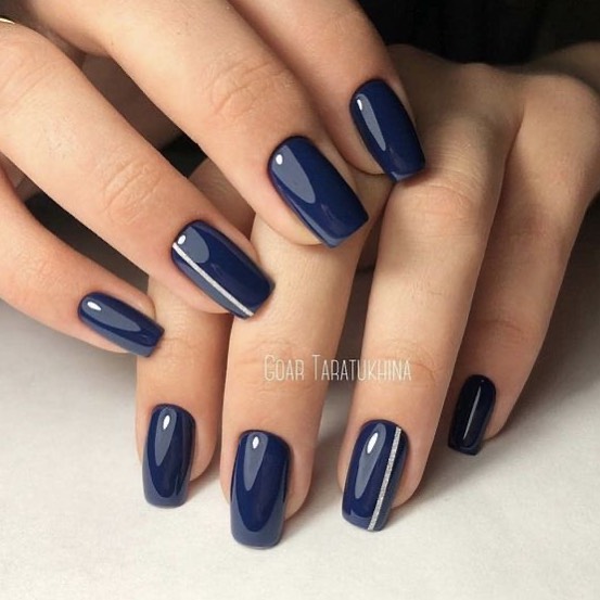 Elegant navy blue nail colors and designs for a Super Elegant Look | Blue  glitter nails, Blue wedding nails, Blue and silver nails