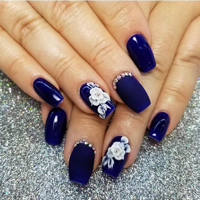 navy blue nail colors, navy blue nails, navy blue nail designs, navy blue nails with glitter, navy blue nails matte, navy blue nails with silver glitter, dark blue nails, winter nails