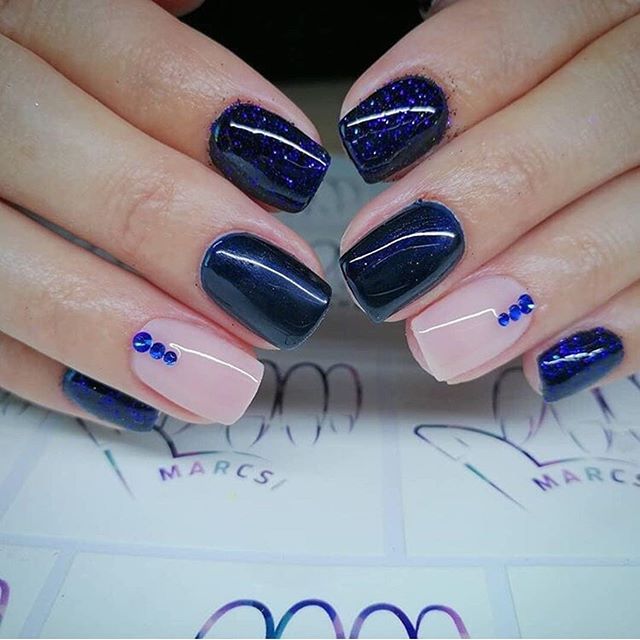 navy blue nail colors, navy blue nails, navy blue nail designs, navy blue nails with glitter, navy blue nails matte, navy blue nails with silver glitter, dark blue nails, winter nails