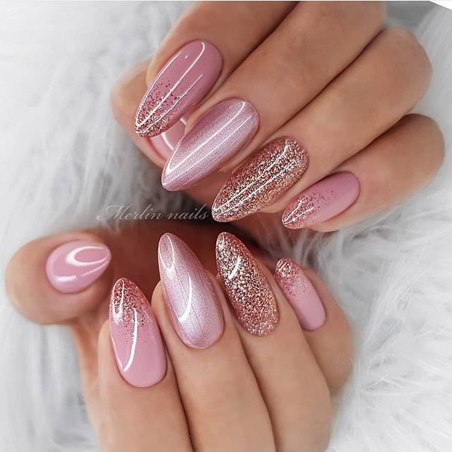 nail art designs, pink nails, acrylic nail art ideas #nailart glitter nails, glitter nail art designs, ombre nail art designs, nail trends 2020, nail trends summer 2020, mismatched nail art designs, pastel nails #summernails