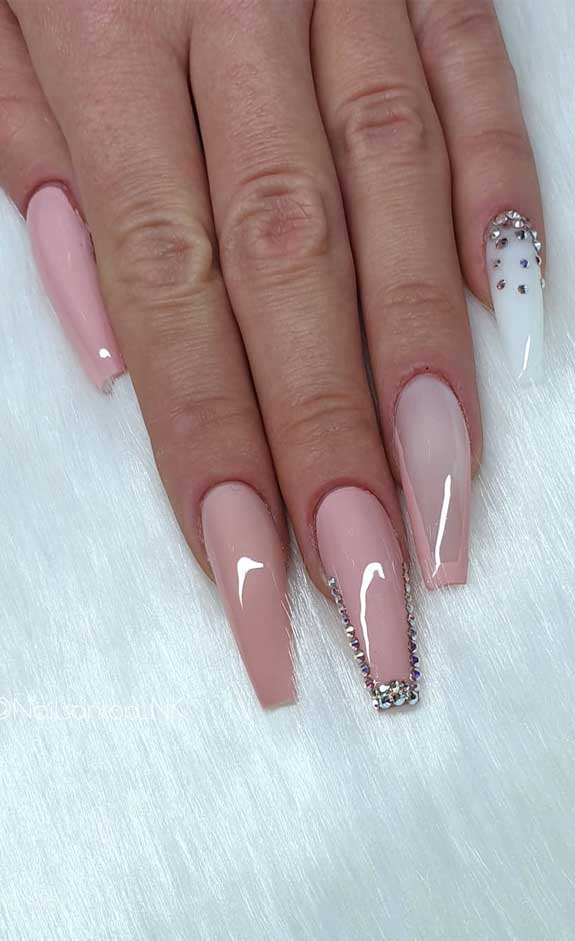 nail art designs, pink nails, acrylic nail art ideas #nailart glitter nails, glitter nail art designs, ombre nail art designs, nail trends 2020, nail trends summer 2020, mismatched nail art designs, pastel nails #summernails gel nail art designs