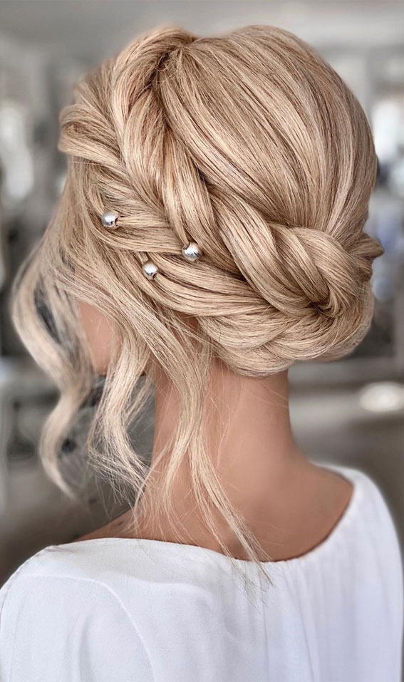 Pink And White Garden Wedding | Wedding hairstyles for long hair, Long hair  styles, Wedding hairstyles