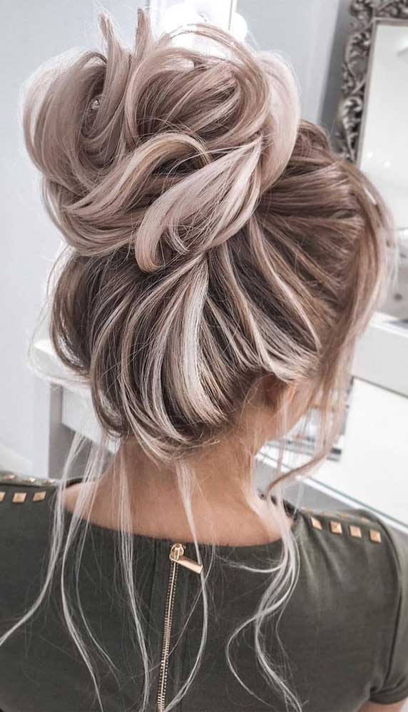 messy updo hairstyles for medium length to long hair #weddingupdos messy updo hairstyle for elegant look, hairstyle ideas , updo, wedding hair down, half up half down, wedding updo hairstyle ,textured updo #updos #weddinghair #bridalhairstyles elegant bridal updo, elegant wedding hairstyle , elegant updos