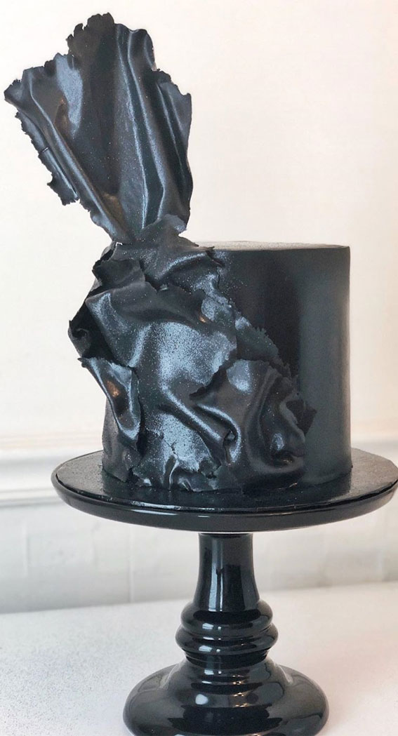 black wedding cake, moody wedding cake, black cake, contemporary wedding cake