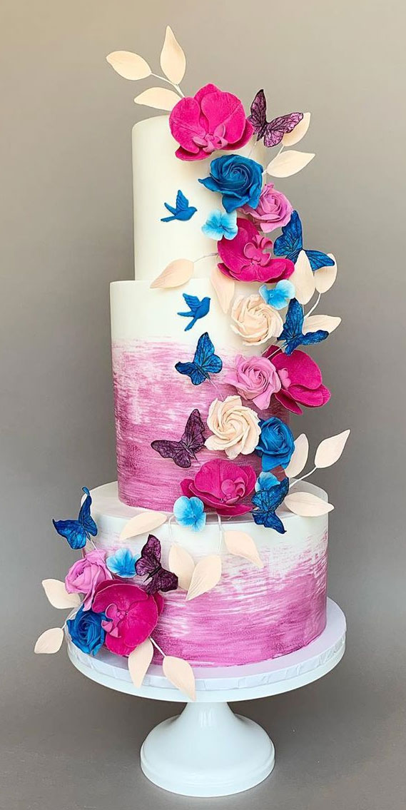 watercolor wedding cake, elegant wedding cake, wedding cake designs , wedding cakes 2020, latest wedding cake ideas , wedding cake ideas 2020 #weddingcakes, garden inspired wedding cake, pink wedding cake