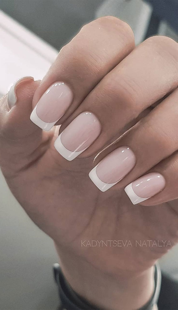 45 Pretty & Romantic Nail Design Ideas To Try : French Nail Tips