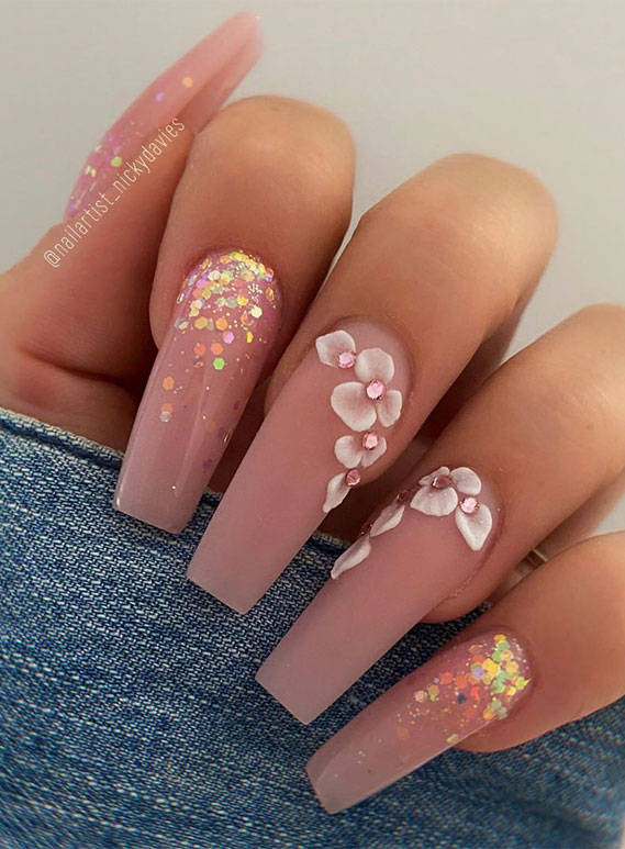 gel nails, short nails, pink nails, nail art #nailart #naildesigns romantic nails, ombre nails, short nails, acrylic nails , nail design ideas, nail color ideas