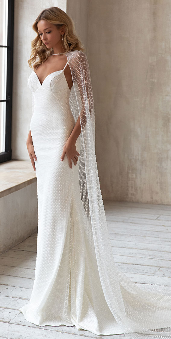 eva lendel wedding dress, eva lendel wedding dresses, eva lendel bridal, eva lendel bridal 2021, elegant wedding dress, sparkling sweetheart neckline thin straps sheath wedding dress with short train  #wedding #weddinggown #weddingdresses #weddingdress #bridalgown #bride