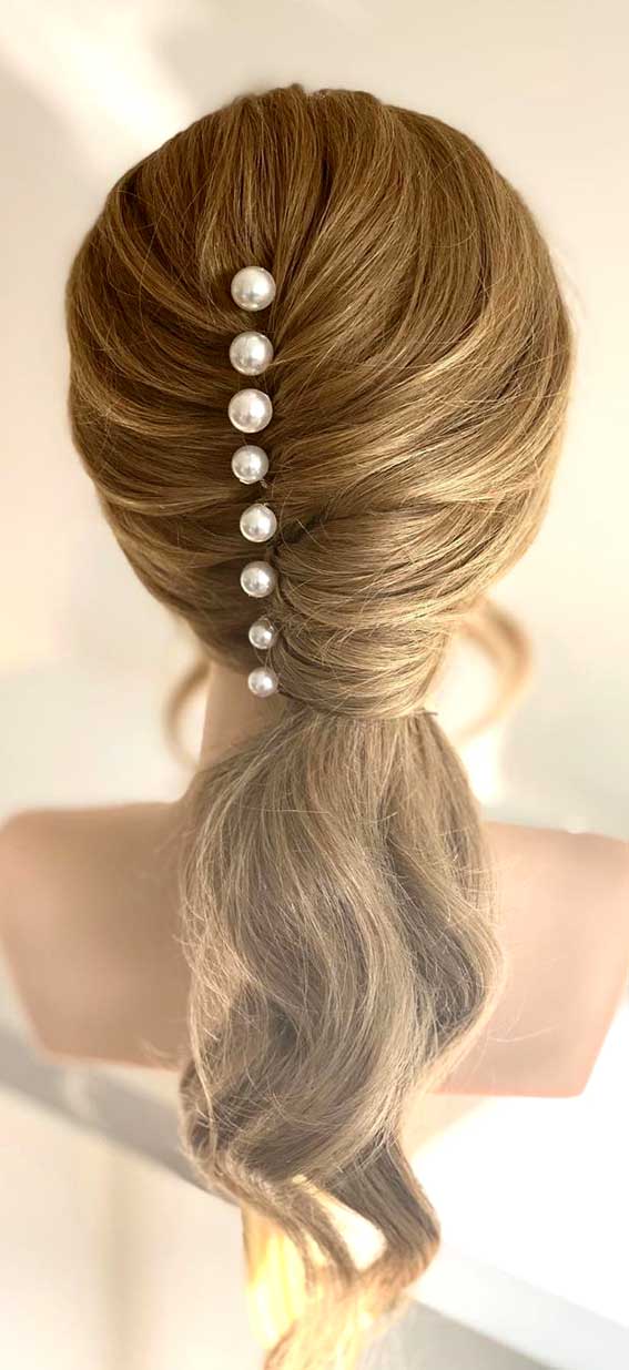 chignon ponytail hairstyle, bohemian updo hairstyles, updo hairstyles for short hair #weddingupdos updo hairstyle for elegant look, wedding updo hairstyle ideas , bridal updo, wedding hair down, half up half down, textured updo #updos #weddinghair #bridalhairstyles elegant bridal updo, elegant wedding hairstyle , elegant updos