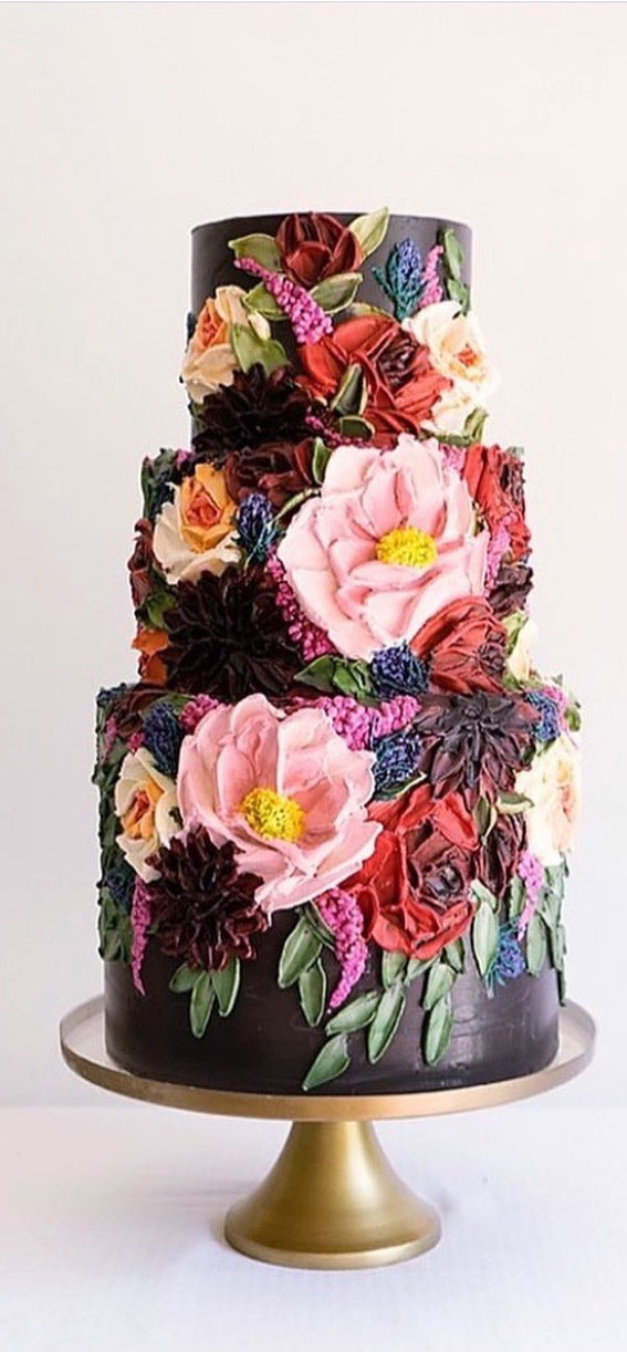 The Most Beautiful Art Of Cakes – Wedding Cakes Inspired by Works of Art : Floral painted