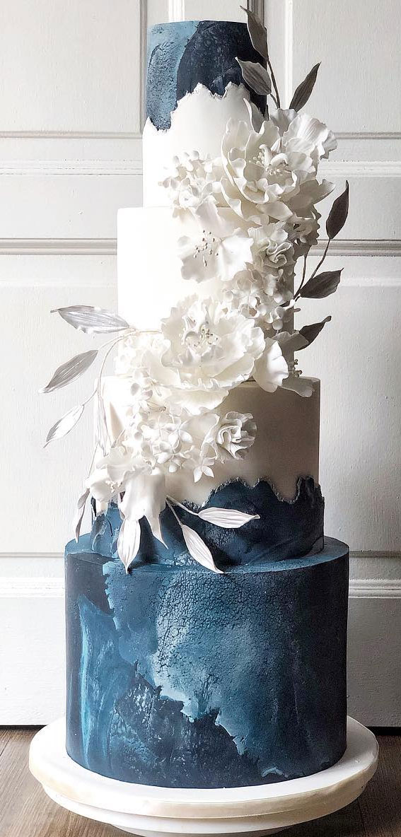 blue and white wedding cakes designs, wedding cake pictures gallery, art of wedding cakes, unique wedding cake designs, beautiful wedding cakes, wedding cake designs 2020, wedding cakes near me, wedding cake gallery, beautiful wedding cakes 2020 #weddingcake #weddingcakes #cakes2020 textured wedding cake