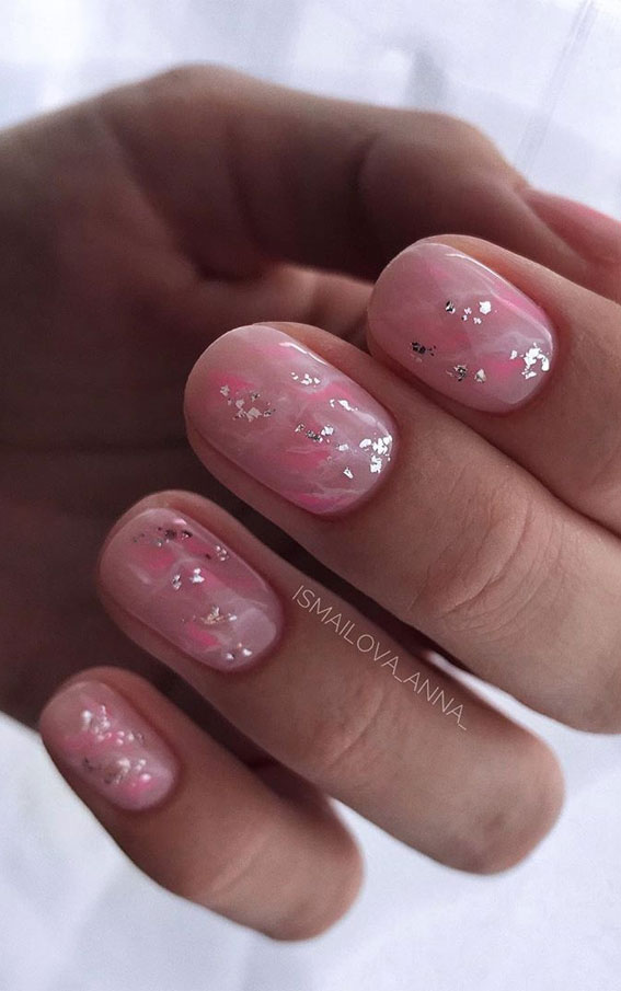 +32 Gorgeous Nail Art Designs – Marble and Glitter
