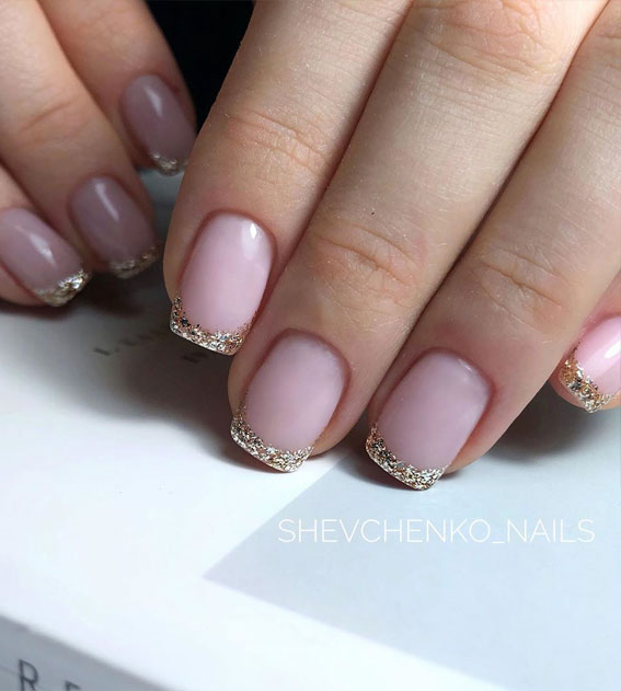 Pretty Neutral Nails Ideas For Every Occasion – Glitter French Nails