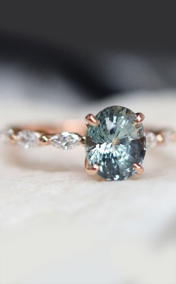 teal green oval engagement ring, sapphire engagement ring, oval engagement ring, teal green sapphire engagement rings