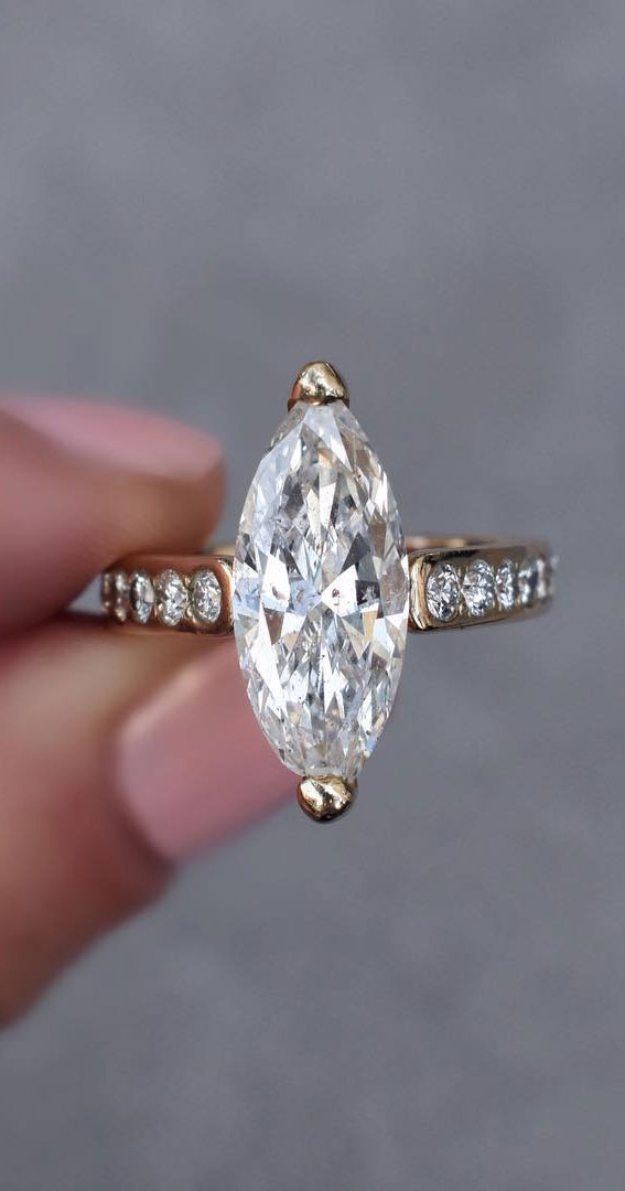 44 Insanely Gorgeous Engagement Rings – Marquise Cut