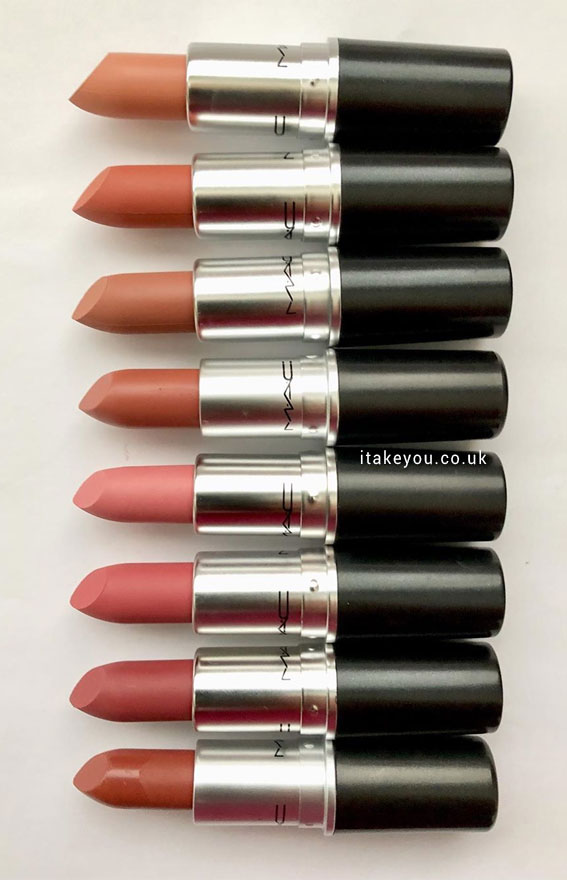 mac lipstick, nude mac lipstick, mocha, velvet teddy, honeylove, angel, twig mac lipsticks