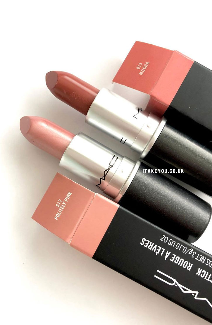 Politely Pink vs Mocha Mac Lipstick