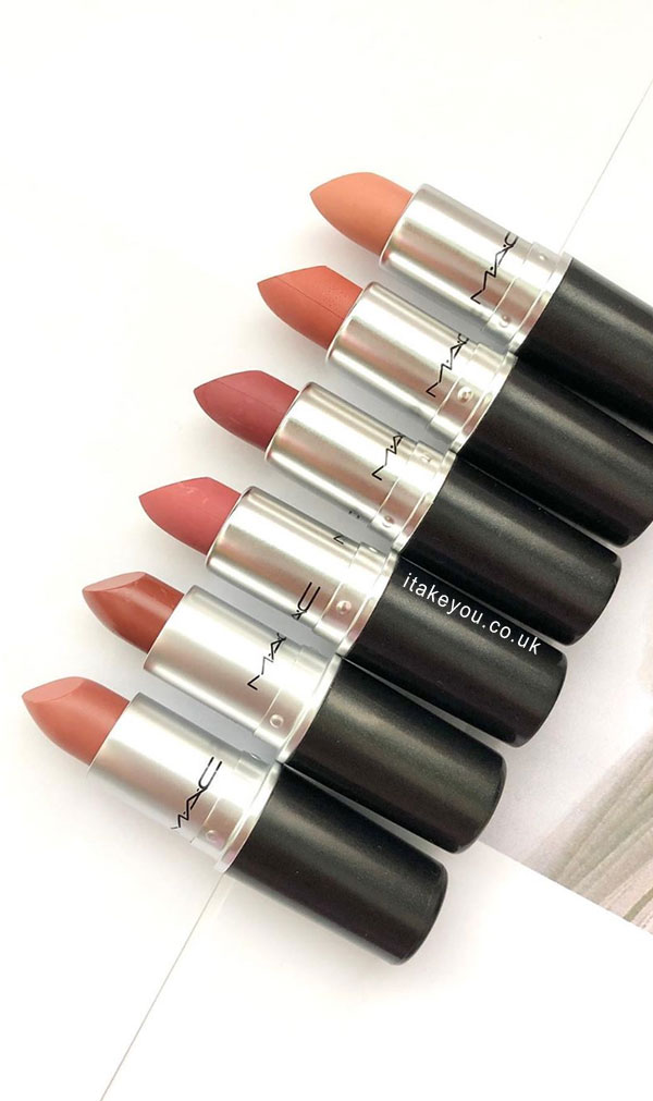 6 shades of neutral mac lipstick, neutral mac lipstick, mac lipsticks, mac lip swatches, mac lipstick names