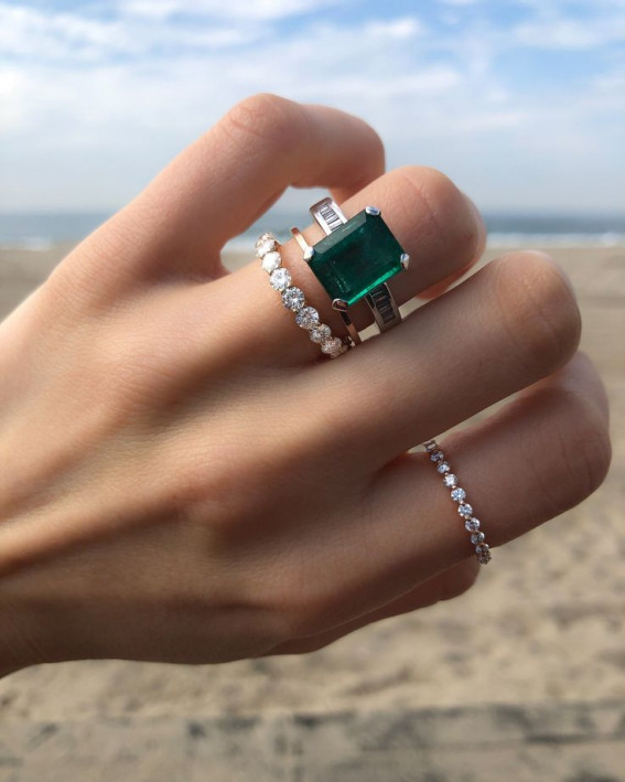 44 Insanely Gorgeous Engagement Rings – Emerald Cut Large Ring