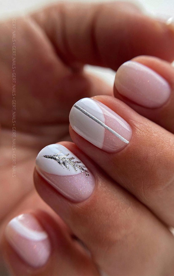 48 Most Beautiful Nail Designs to Inspire You – Silver leaf