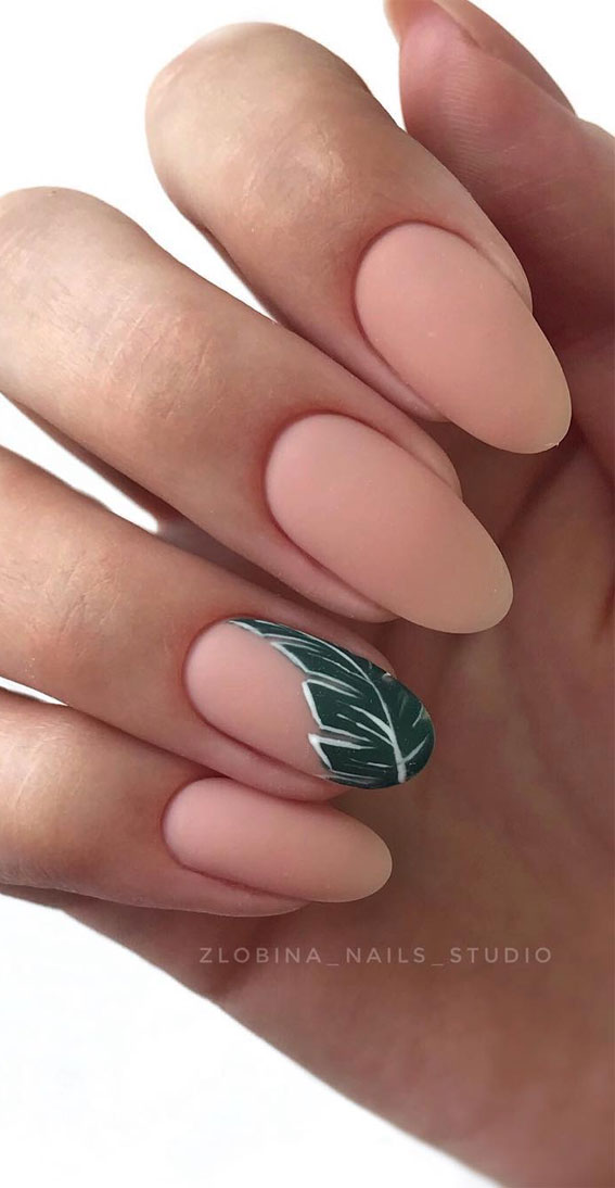 Pretty Neutral Nails Ideas For Every Occasion – Tropical Matte neutral nails
