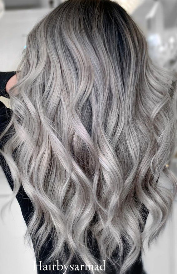 44 The Best Hair Color Ideas For Brunettes – Icy Silver