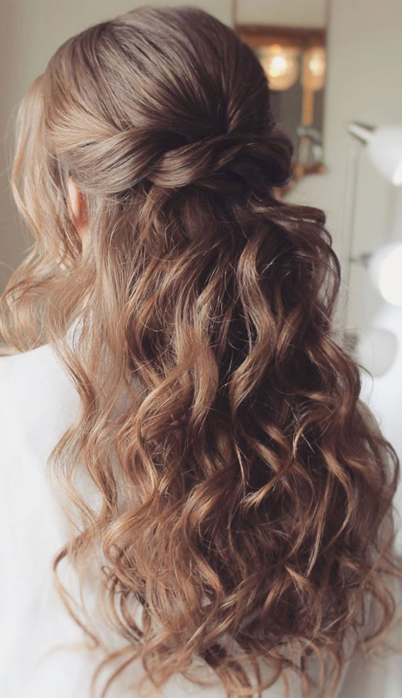 45 Beautiful half up half down hairstyles for any length :