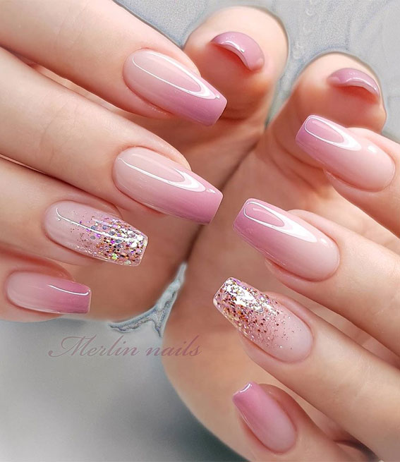 48 Most Beautiful Nail Designs to Inspire You – Ombre Dusty Pink