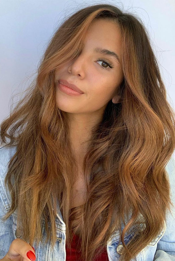 57 Cute Autumn Hair Colours and Hairstyles : Bronzed Beauty