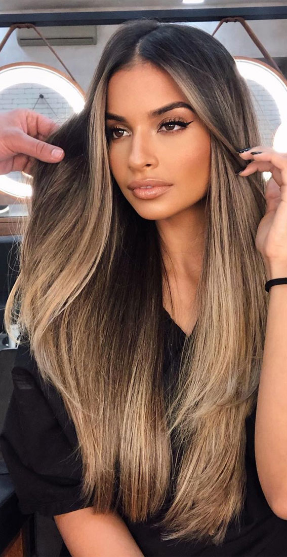 brown hair color, dark brown hair colors with blonde highlights, brown layered hair color , fall hair color #haircolor #brownhair #lightbrownhair