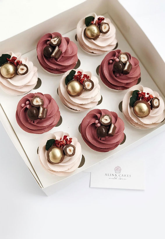 59 Pretty Cupcake Ideas for Wedding and Any Occasion : Blush & Raspberry