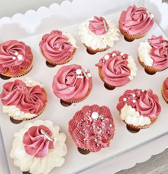 59 Pretty Cupcake Ideas for Wedding and Any Occasion : Pink and white