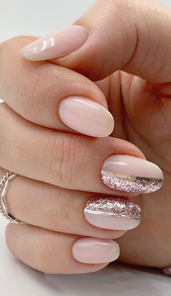 pink and rose gold nails, rose gold nail art design, rose gold nail design, wedding nails, bridal nails #weddingnails #bridalnails #rosegoldnails